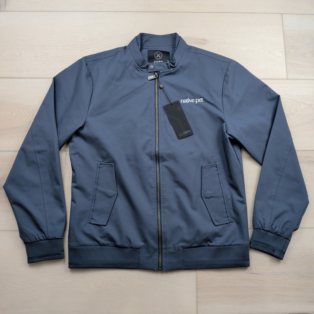 NEW Cuts Clothing Legacy Bomber Jacket Atlantic Blue Mens Small $275 MSRP